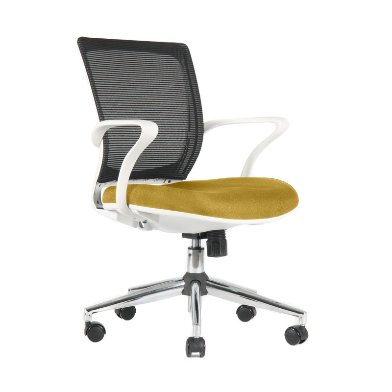 Silla TURIN Basic Marco blanco Base cromada Tela